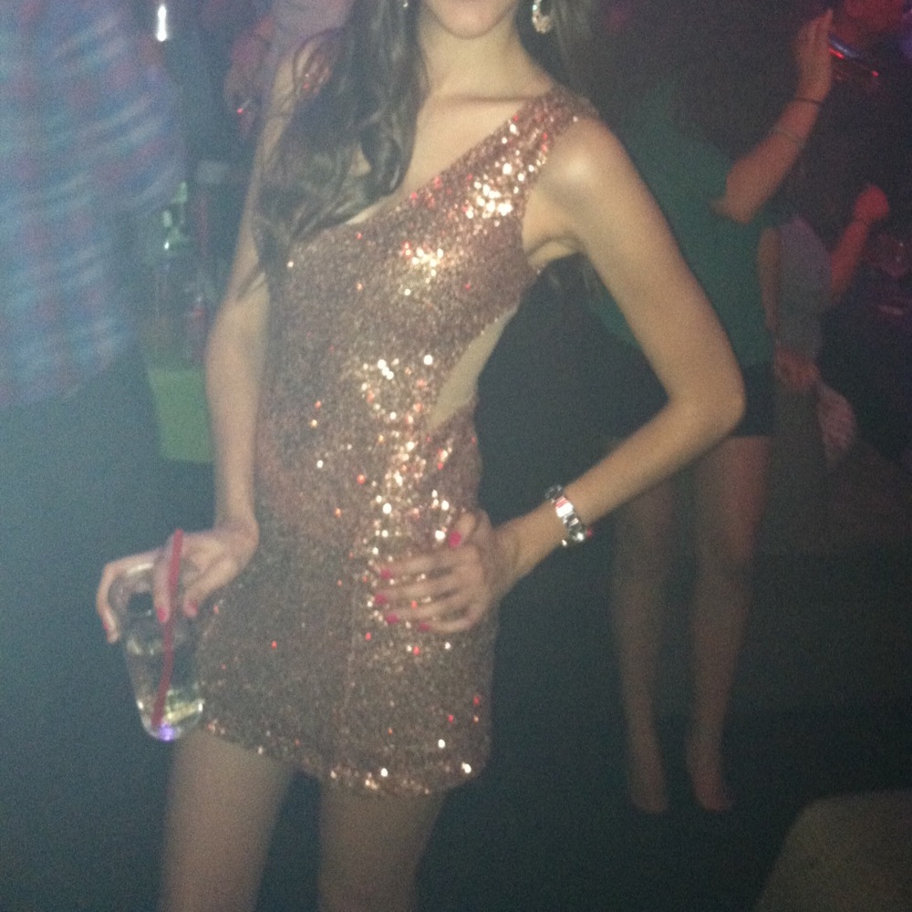 Rose gold sequence dress